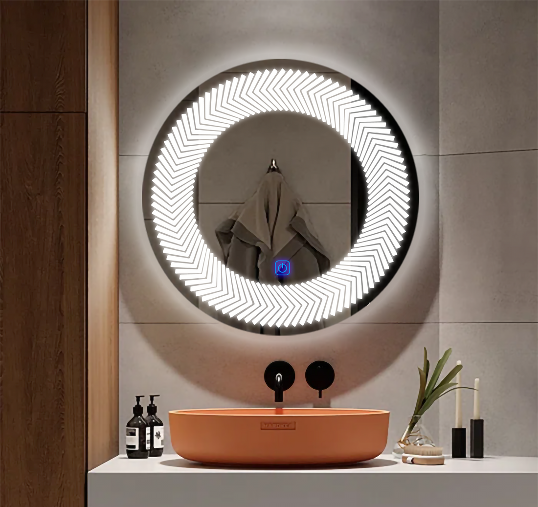 Luxart Ceramic - Round Modern Led Bathroom Mirror With Touch Sensor