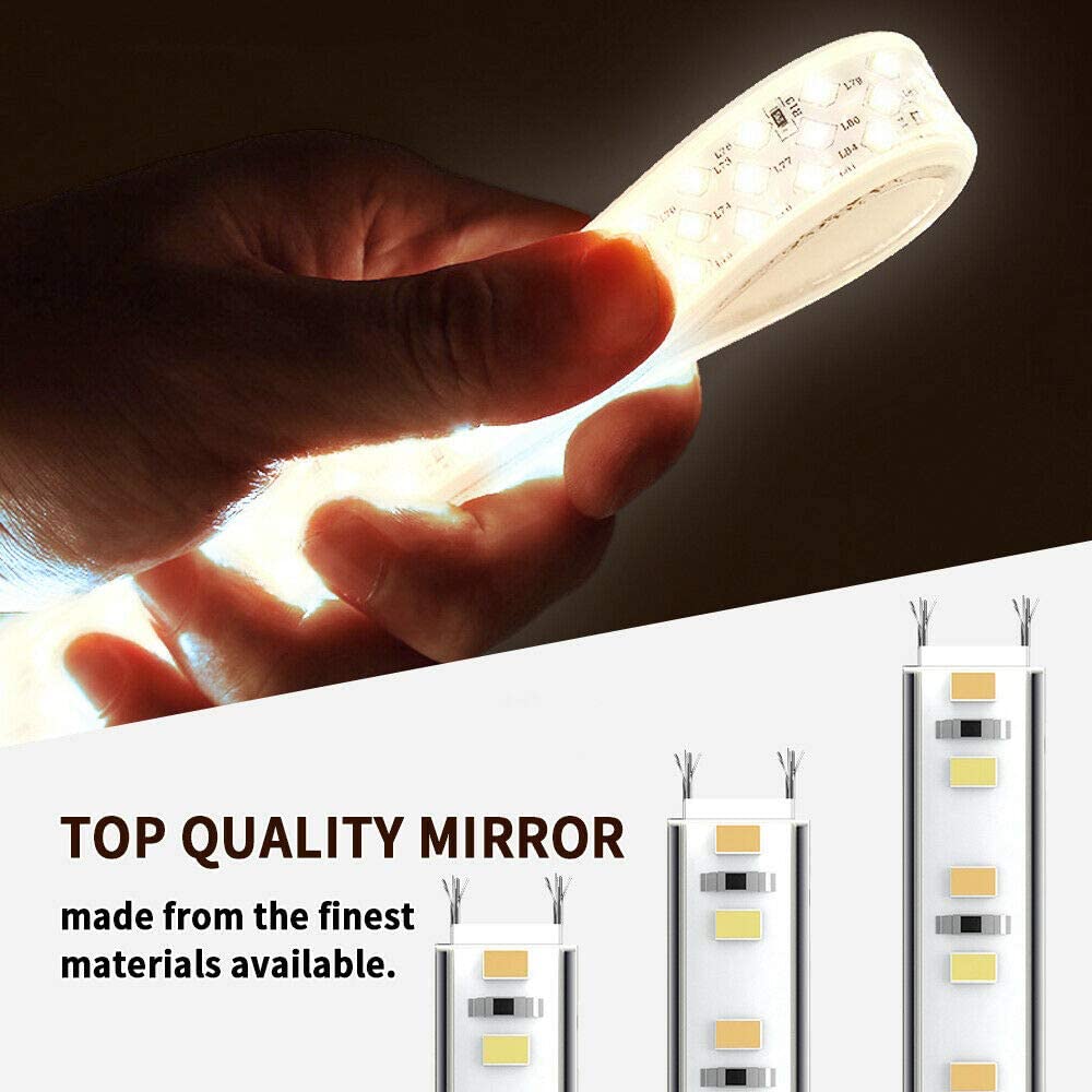 Luxart Ceramic Unique 18x24 Led Mirror for Bathroom and Living Area